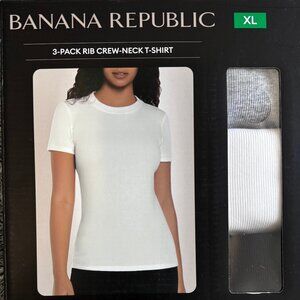 Banana Republic Women's Ribbed Crewneck T-Shirt 3-Pack Size XL